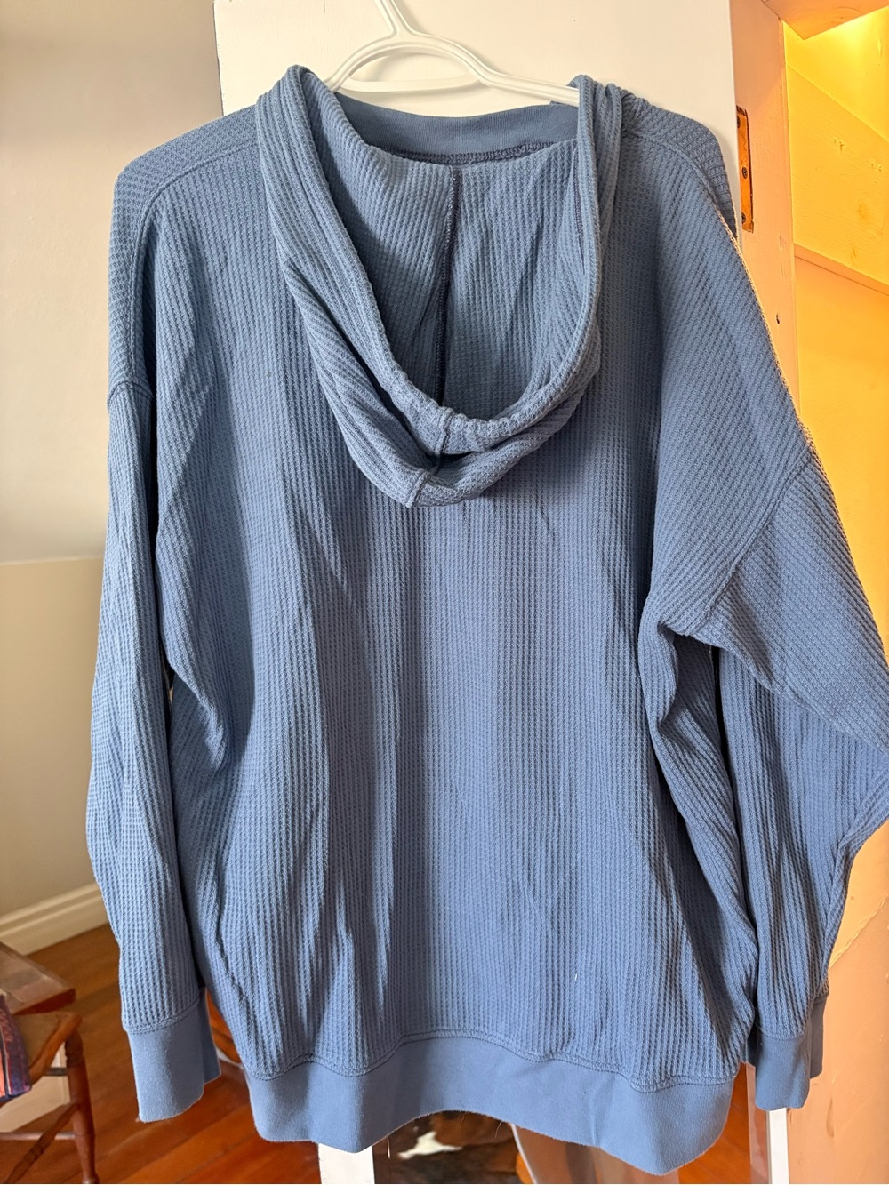🚨🚨🚨DEAL!!!  3 FOR $35 Blue Waffle-Knit women’s Hooded Sweater - Picture 3 of 8